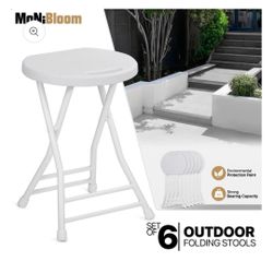 6 Pcs Foldable Stool- White only