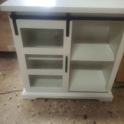 32 in. Solid White Sliding Glass Door Accent Cabinet(NEW In A Box)