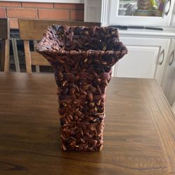 Unique Hand-Braided Basket Vase 