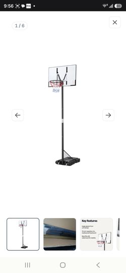 Amazon Basics Portable Basketball Hoop Outdoor Goal System, 4.75-10ft Adjustable