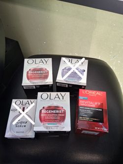 Olay regenerist and loreal reviatalost creams and moisturizers