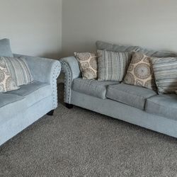Aqua Green Couch And Love Seat