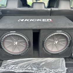 2 12’ Kicker Comp R Subwoofers In a Box No Amp and No Wiring 