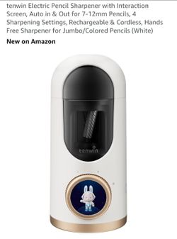 Electric Pencil Sharpener with Interaction Screen, Auto in & Out for 7-12mm Pencils