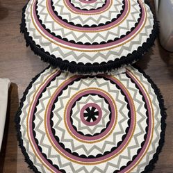 Two Large Bohemian Floor Cushions 