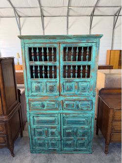 Rustic Teal Hutch