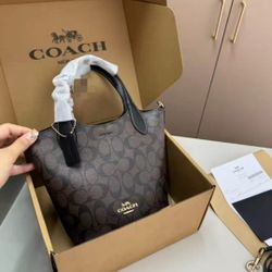 COACH Coach Hanna 18 Walnut Bucket Bag