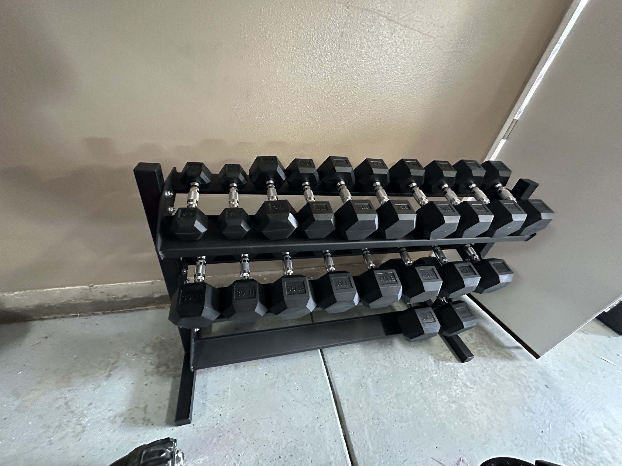 5-50lbs Dumbbells w/Rack