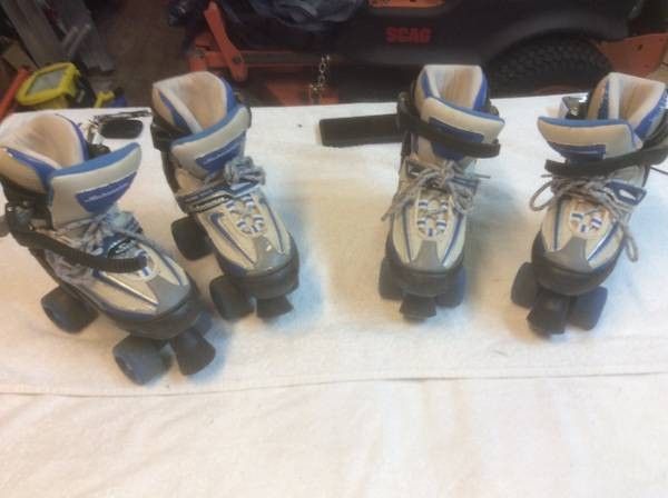 Choice of 2 Pair: Schwinn Roller Skates Quad Wheels Blue Roll GREAT!