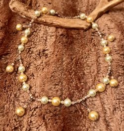 Vintage Pastel Color Faux Pearl Necklace