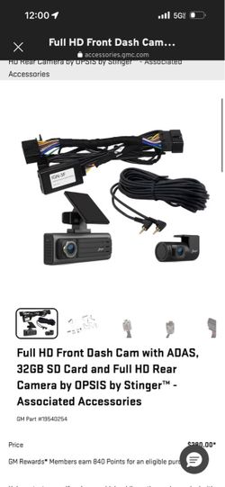 Stinger OPSIS Full HD Front & Rear Dash Cam Kit