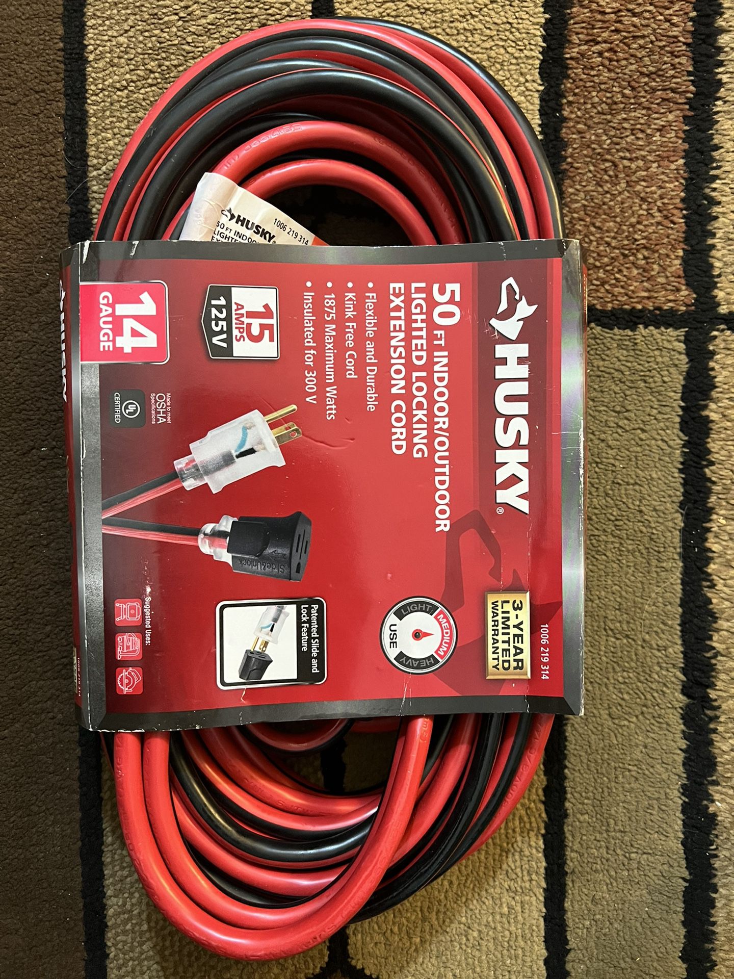 Husky 50 ft extension cord 