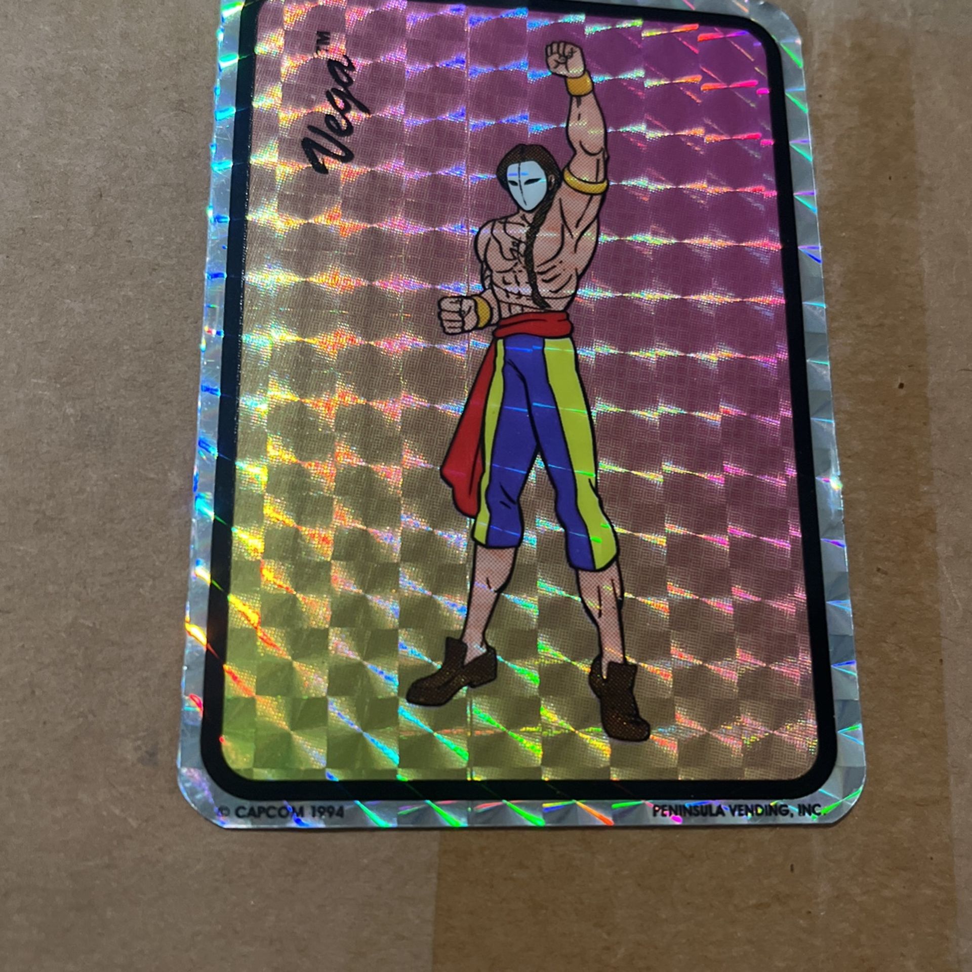 RARE Vintage 1994 Vega Street Fighter Prism Sticker Peninsula Vending Capcom NEW