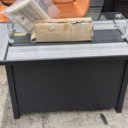 45 inch Outdoor Propane Fire Pit 50,000 BTU Gas Fire Pit Table with Lid