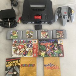 Nintendo 64 With Super Mario 64, Mario Kart 64 Mario Party And More!