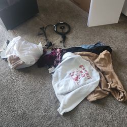 Teen Clothes, Ring Light, And White Desk (Must Take All)