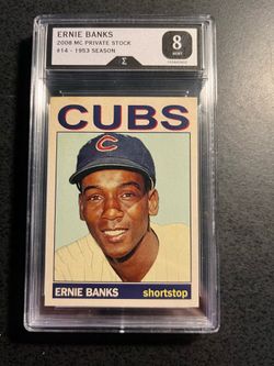 Ernie Banks ‘53 season card -Grade  8