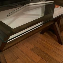 Wood and glass desk