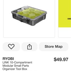 RYOBI LINK 10-Compartment Modular Small Parts Organizer Tool Box