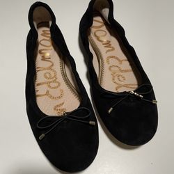 Sam Edelman Felicia black suede ballet flats, women's size 8M