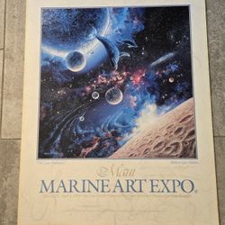 1994 MAUI MARINE ART SIGNED Art Board Print by ROBERT LYN NELSON 24x30"