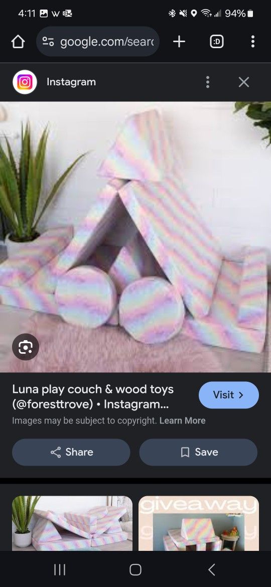 Good used Luna Forest Trove play couch cotton candy fits nugget kids furniture playroom costco