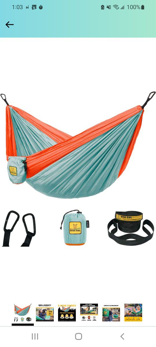 Wise Owl Outfitters Kids Hammock - Small Camping Hammock, Camping Gear