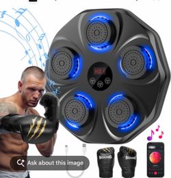 TGLLM Music Boxing Machine, Interactive Punching Trainer with Boxing Gloves, Large Size Wall Mounted Electronic Boxing Target for Adult Kids, 9 Modes