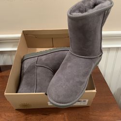 UGG Short Sheepskin Women's Boots Gray