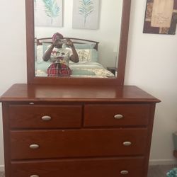 Bed With Frame With Dresser And Mirror Mattress Included