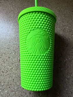 New Starbucks Neon Green Studded Cold Cup Tumbler