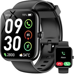 Smart Watch with Alexa Built-in‌, 1.83" HD Fitness Tracker with Bluetooth Calls/Messages, IP68 Waterproof, 120+Sports Modes, 24/7 Heart Rate/Sleep Fit