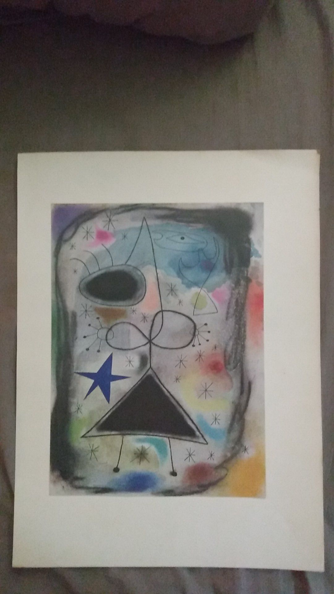 Joan Miro 1940s lithograph of the "Woman in the night"