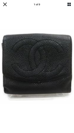 Authentic black Chanel caviar wallet
