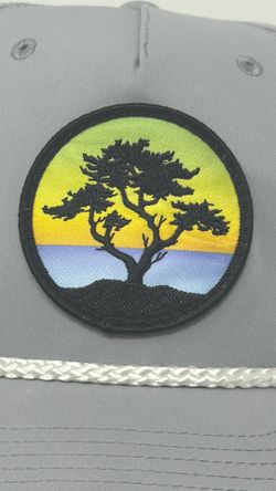 Richardson Gray Adjustable Baseball Cap Rope Trim Nature Tree Patch, One Size