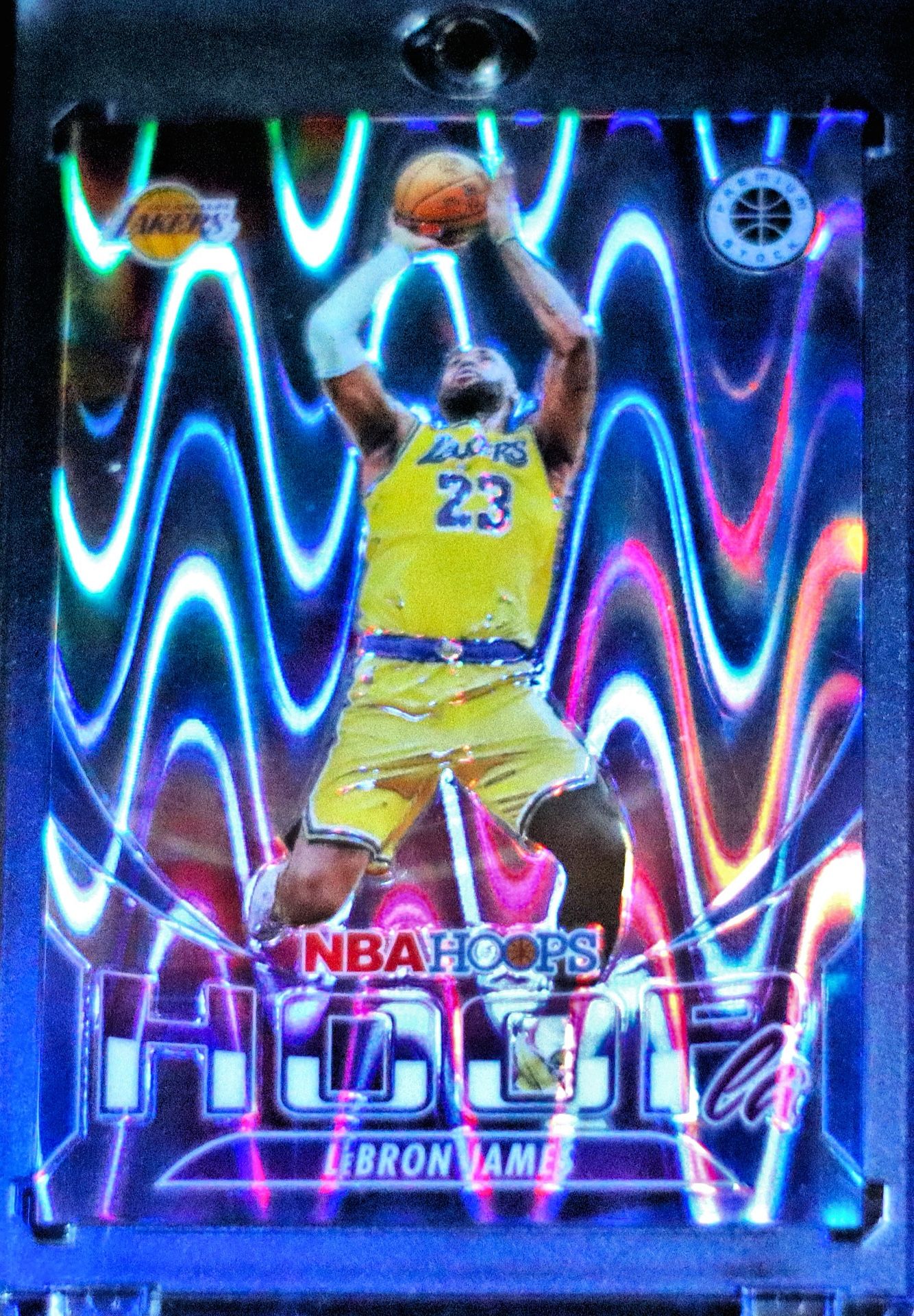 LeBron James 2023 Hoops Premium Stock Seismic Prism #10 Hoopla 28/99