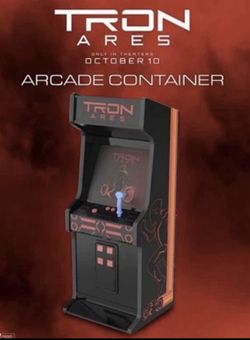 Tron Ares Arcade Cabinet Game LED Popcorn Bucket Regal Theater IN HAND SHIPS NOW