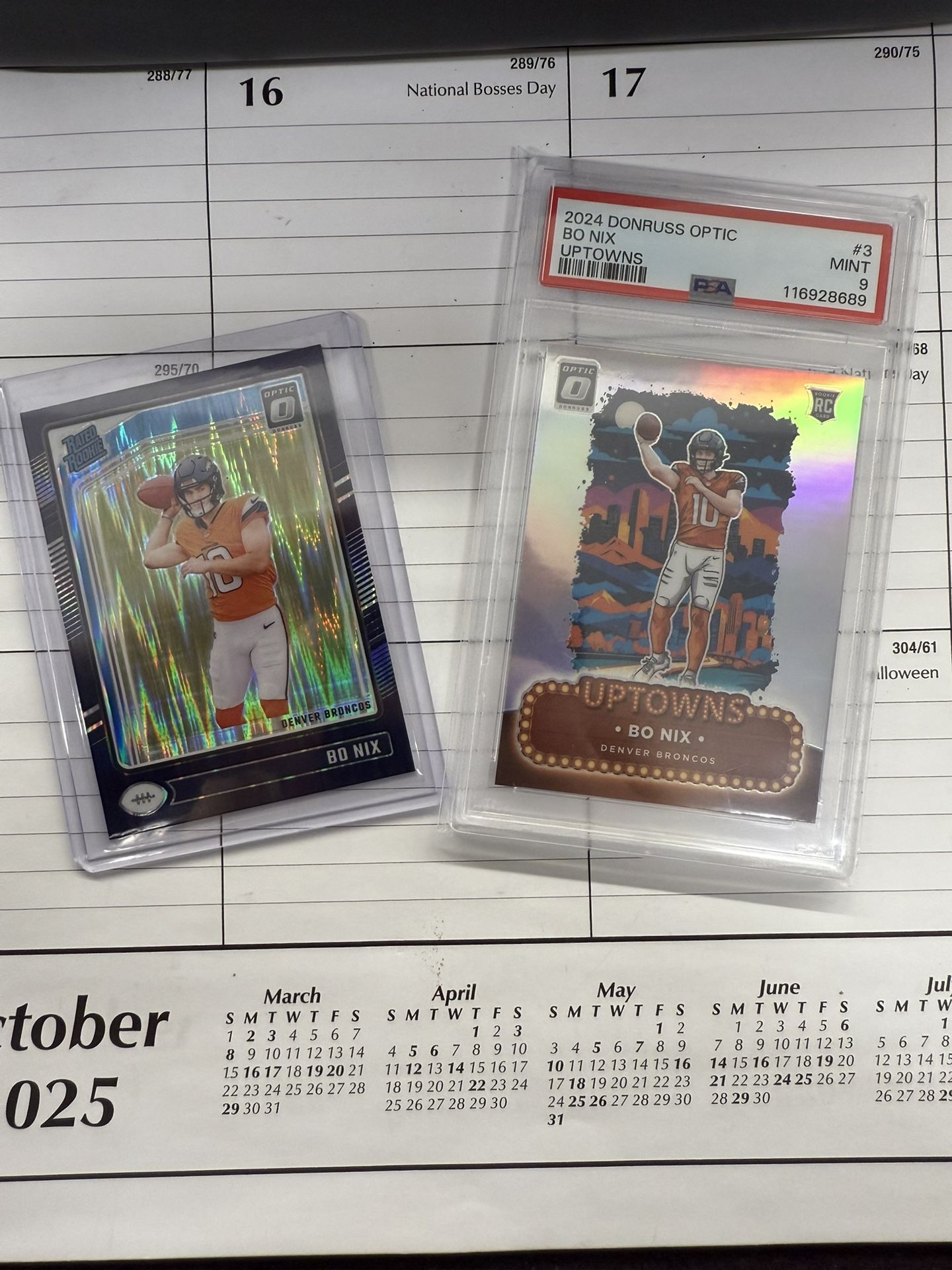 PSA9 Bo Nix UPTOWNS w/ Bo Nix Purple Shock