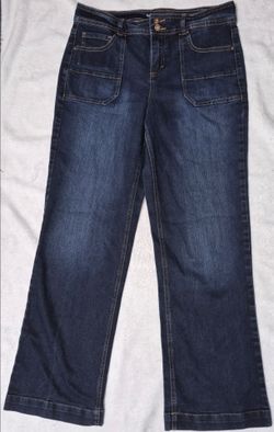 Style & Co. Women's Trouser Jeans Size 10 Dark Wash Patch Pockets Stretch Denim