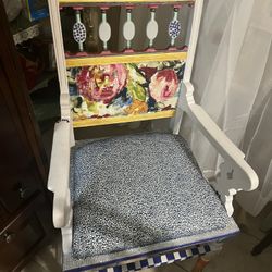 Mackenzie Style Painted Chair, New Fabric, 