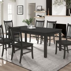 New 7 Piece Dining Set With Table And Six Chairs On Sale Now
