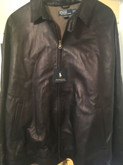 Polo Ralph Lauren Black Leather Jacket XXL