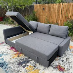 🚚 FREE DELIVERY ! Beautiful Grey Sleeper Pullout Sectional Sofa