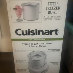 Brand New Cuisinart Ice Cream Maker with BONUS Freezer Bowl – Never Opened!