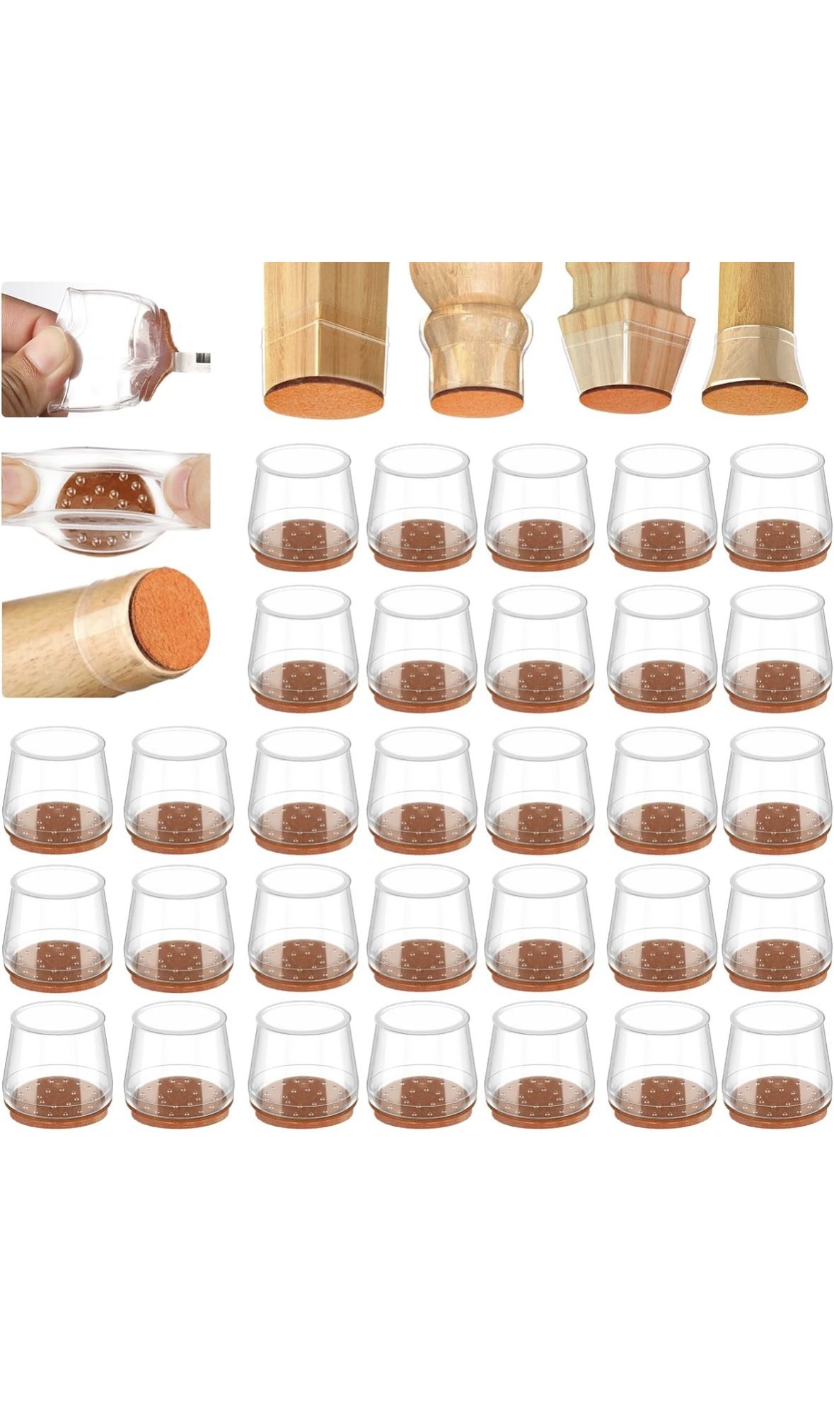 Silicone Chair Leg Covers Square Large