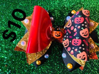 Moños para niñas tema Halloween