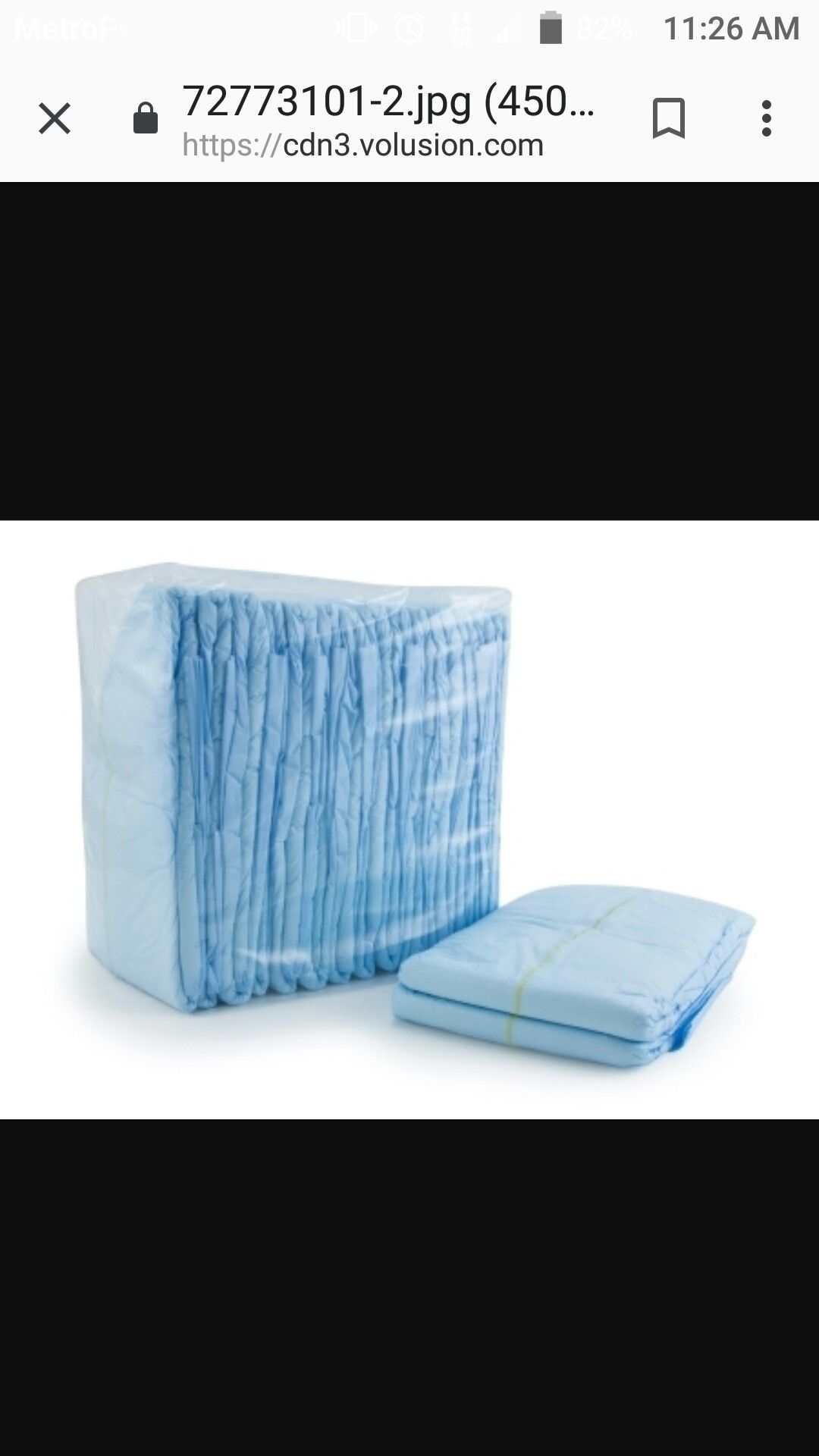 Adult diapers and blue pads
