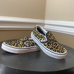 Vans Classic Slip On Casual Sneakers Animal Print Size 11 Kids