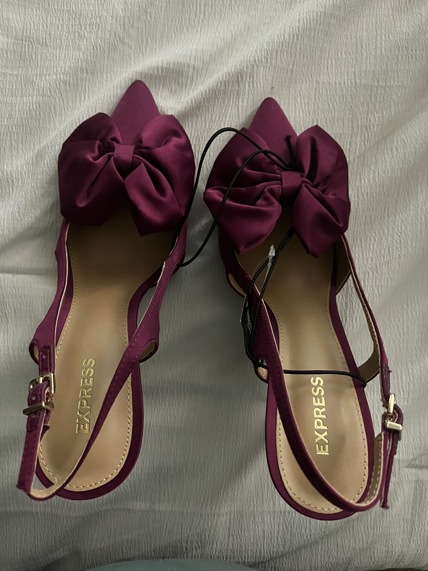 Express Purple Bow Heels