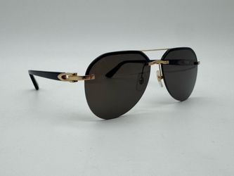 CARTIER C DECOR SEMI-RIMLESS PILOT SHAPE SUNGLASSES MINT 100% GENUINE ~$1380